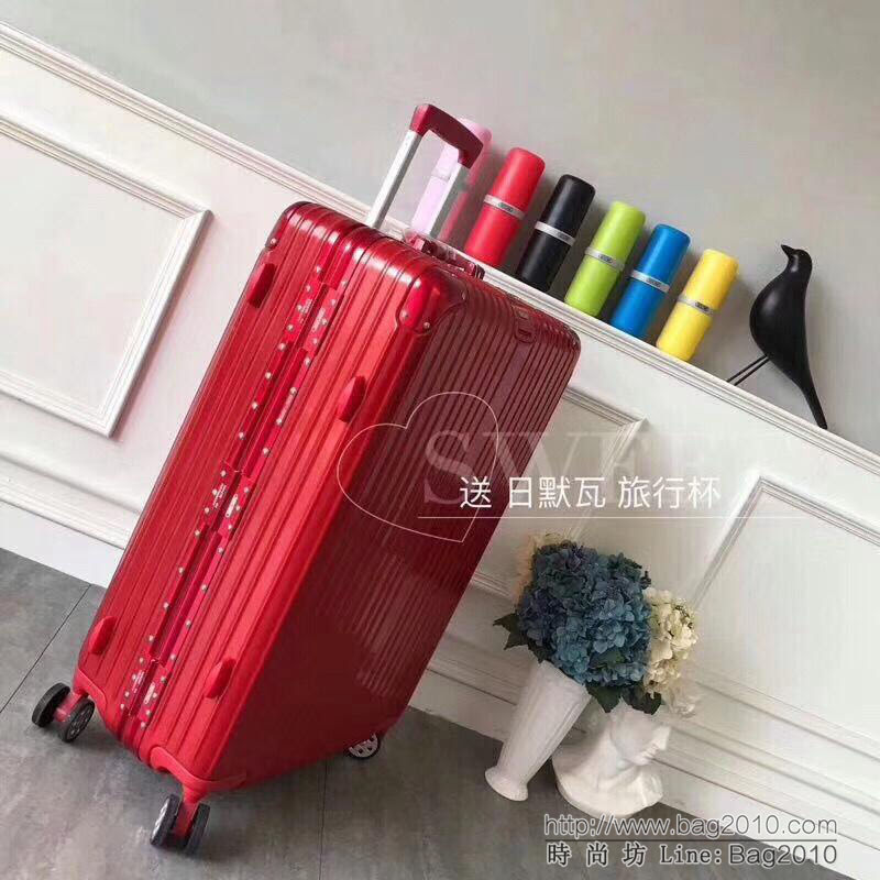 RIMOWA日默瓦 經典款拉杆箱 pc配鋁鎂合金邊框 代工廠生產 靜音萬向輪 無極拉杆拉箱  xbt1077
